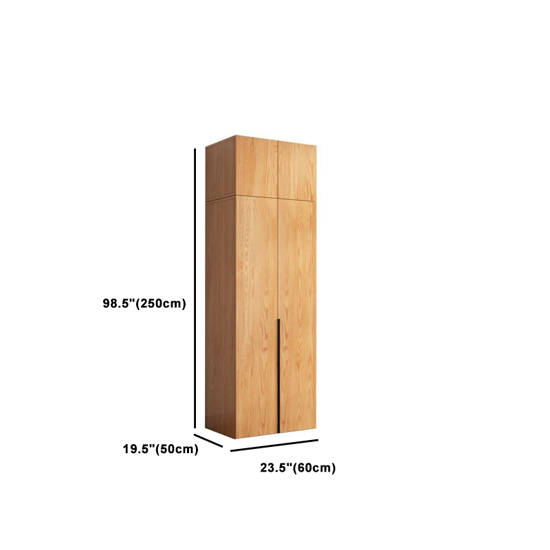 Natural Wood Freestanding Wardrobe Closet with Natural Doors - image 31