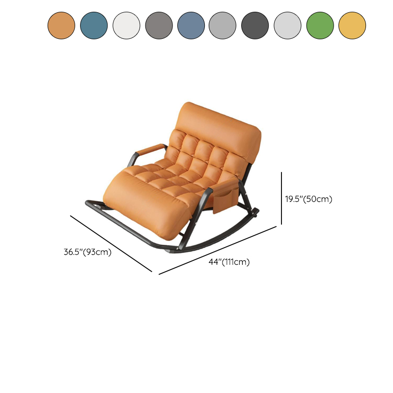 Black/Grey/Cerulean Simple Upholstered Rocking Seat for 2 with Padded Track Arm - image 16