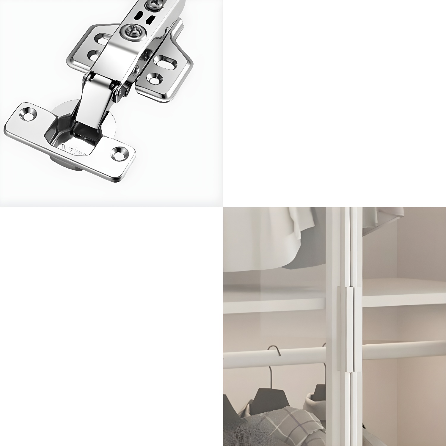 Modern White Wardrobe Armoire with Clothing Rod and Shelves - Soft Close, No Distressing - image 6