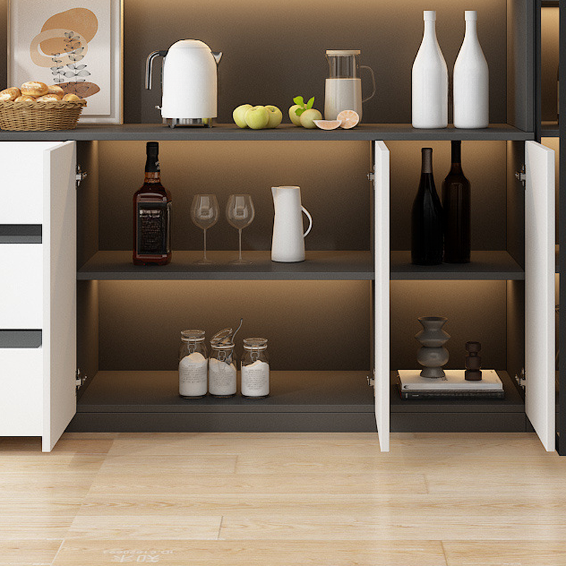 Two Toned Unclosed & Self-supporting Wide Sideboard with 2 Shelves & Benchtop - image 19
