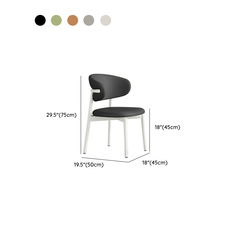 Simplistic Dinette Upholstered Armless Chair with Steel Legs, Low Back, and Foot Pads - image 13