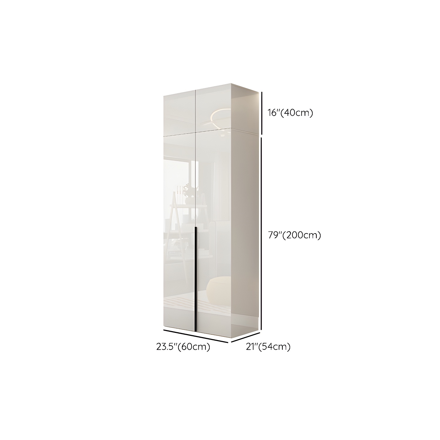Hinged Wardrobe Armoire with Shelves White Wardrobe Closet for Home - image 21
