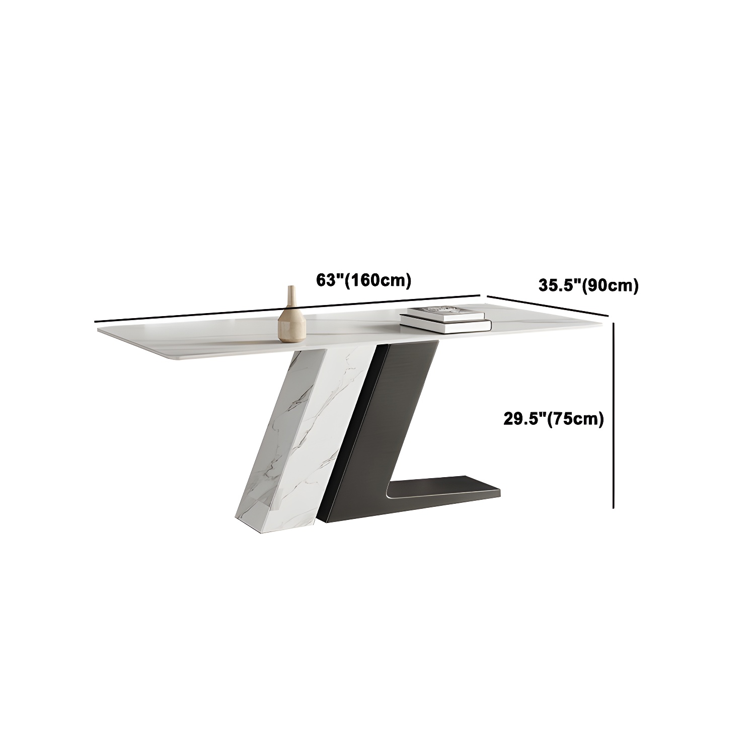 Modern Sintered Stone Top Dining Set Rectangle 1/2/5/7 Pieces Dinette Table Set in White - image 13