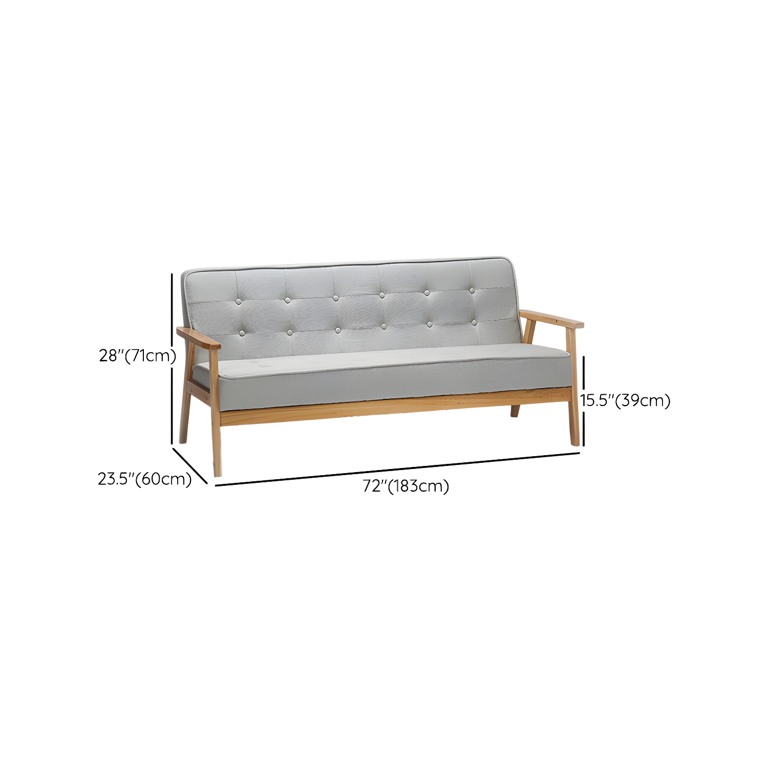 Modern Wood Frame Tufted Back Sofa with Cotton Seat Sleek and Stylish Seating - image 23