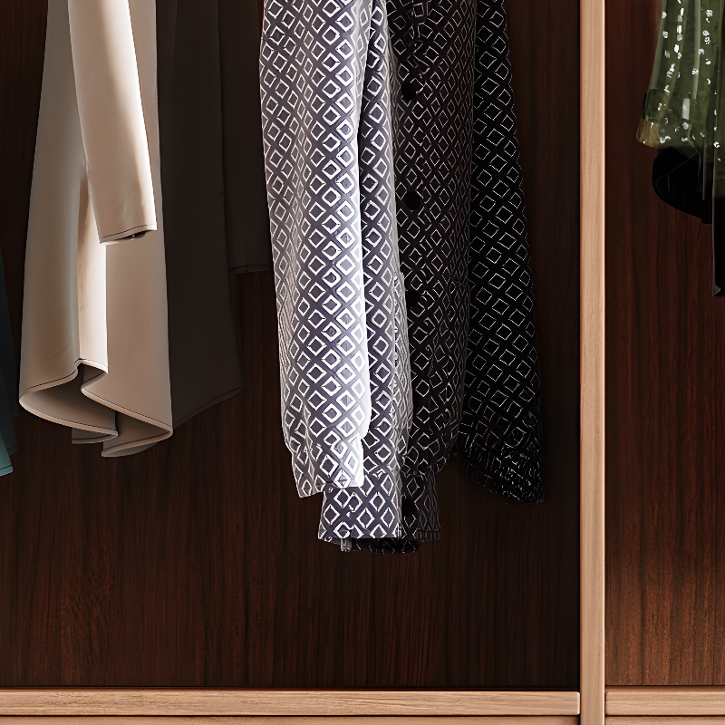 White Minimalist Manufactured Wood Wardrobe Closet with 3-Drawer, Soft Close Door, Interior Shelves, and Clothing Rod