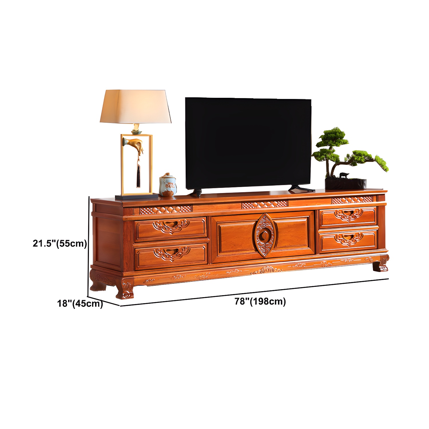 Wooden TV Cabinet Classical Storage TV Stand for Living Room - image 14