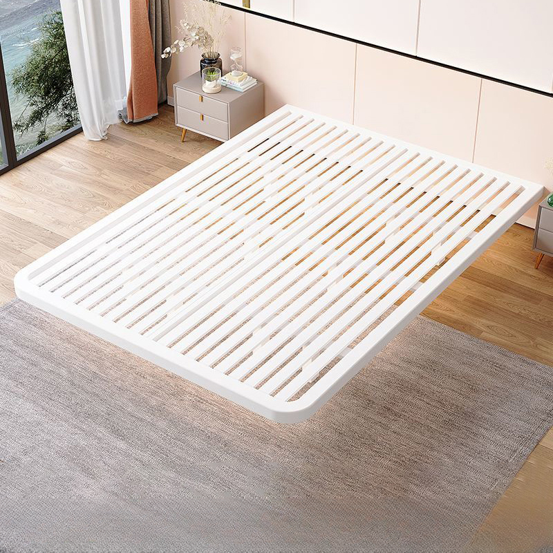 Trendy Alloy Floating Bed Tool-Free Assembly Bedroom, White/Black - image 2