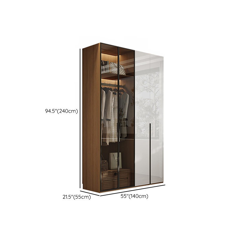 Casual White Lumber Wardrobe Closet with Soft Close Drawer, Door, Interior Shelves, and Clothing Rod - image 26