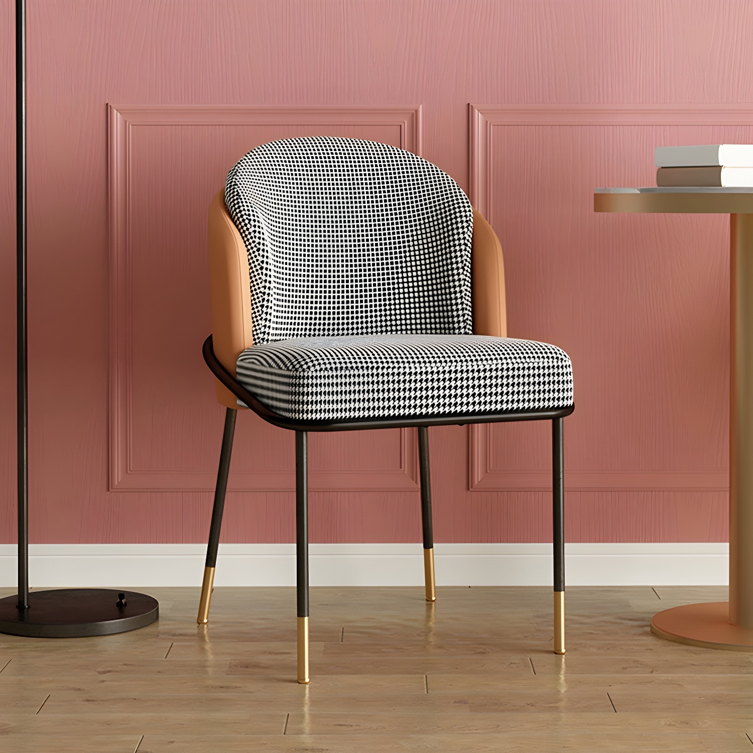 Glam Low-Back Upholstered Chair with Sleek Black Metal Legs for Kitchen & Dining - image 19