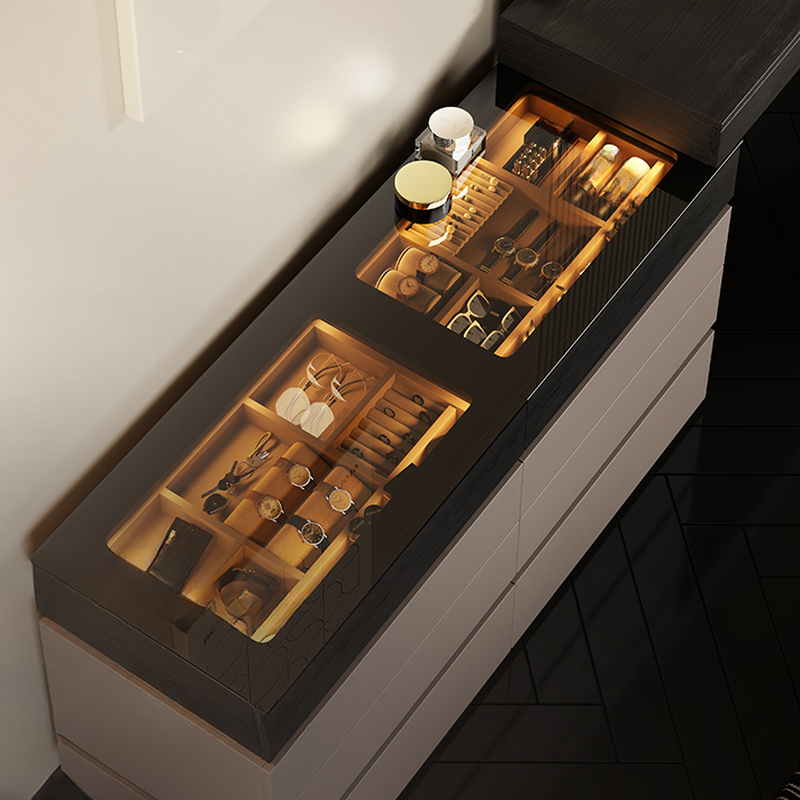 Multi-Purpose Vanity Set with 10 Drawers, Lighting, 2-in-1 Built In Makeup Vanity, Adjustable Touch and Brightness - image 4