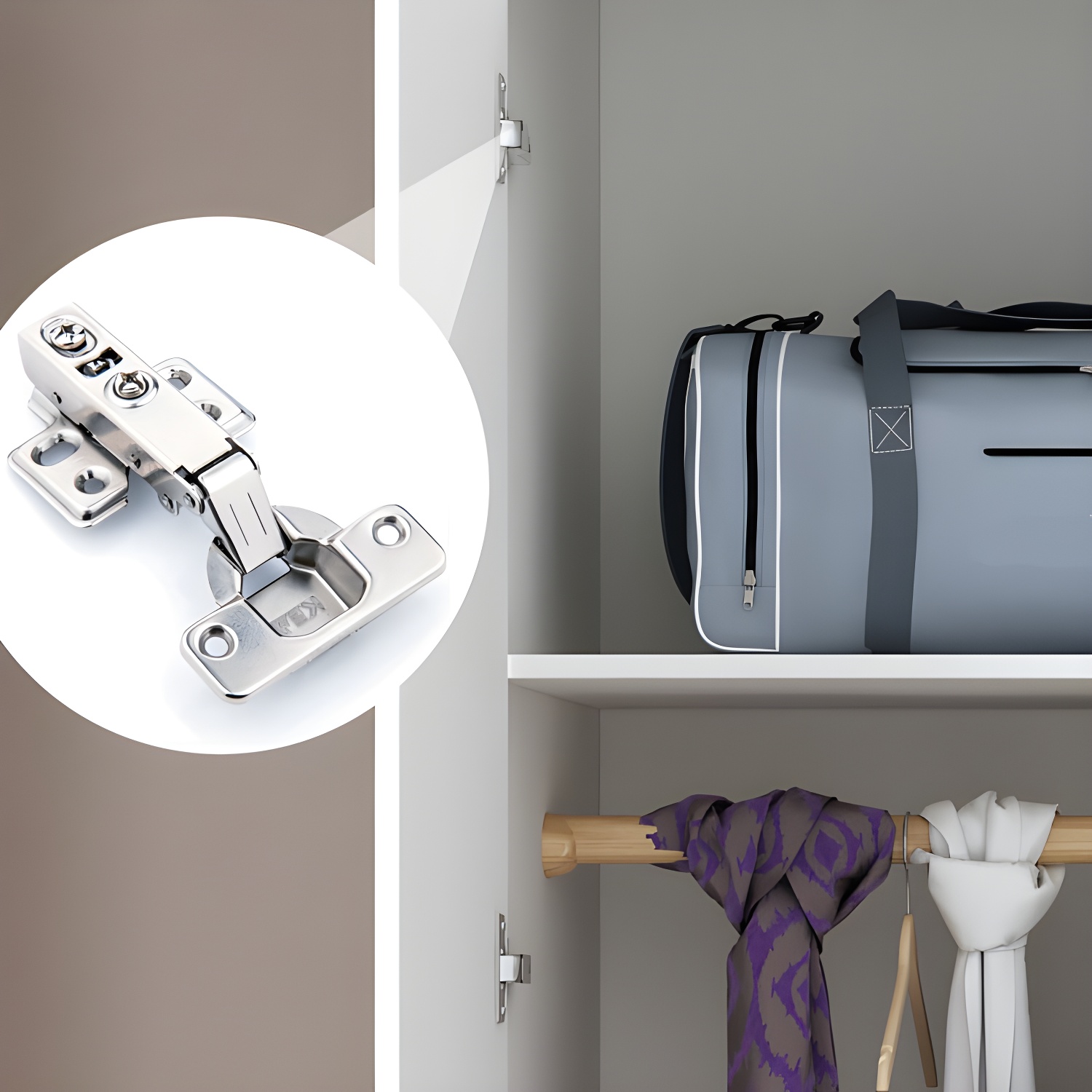 French Country Wardrobe White Colour Wooden Wardrobe Closet With 2 Drawers - image 7