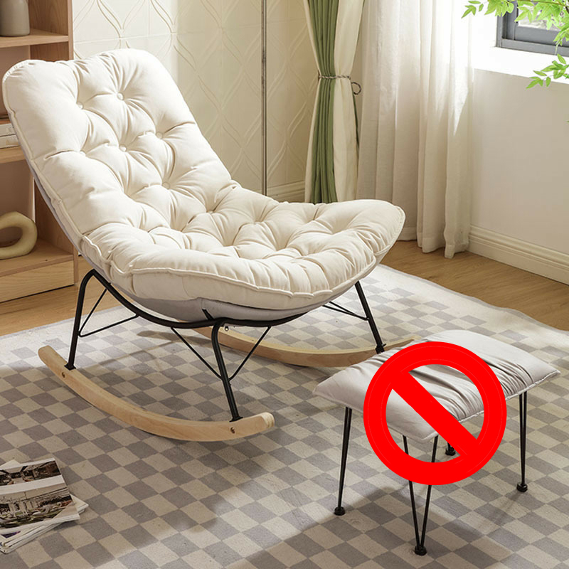 Upholstered Rocking Chair with Wood Legs - Armless Design, Resistant to Scratches and Stains - image 3
