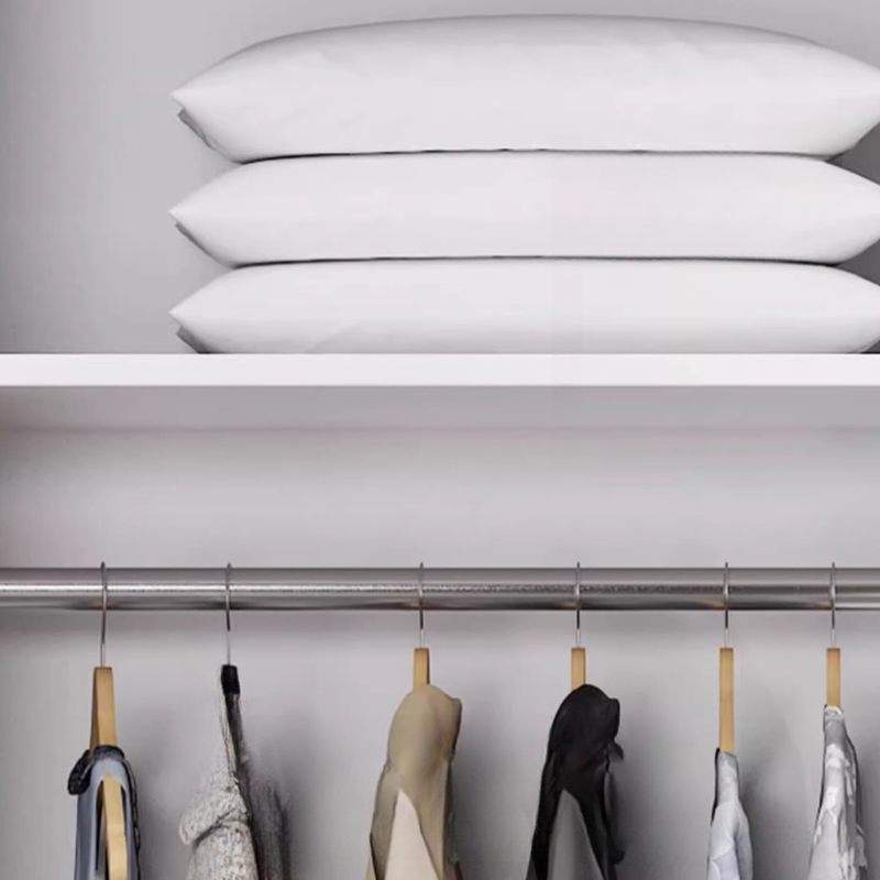 White Modish Composite Wood Wardrobe Armoire with Soft Close Door, Interior Shelves, and Hanging Rod - image 5