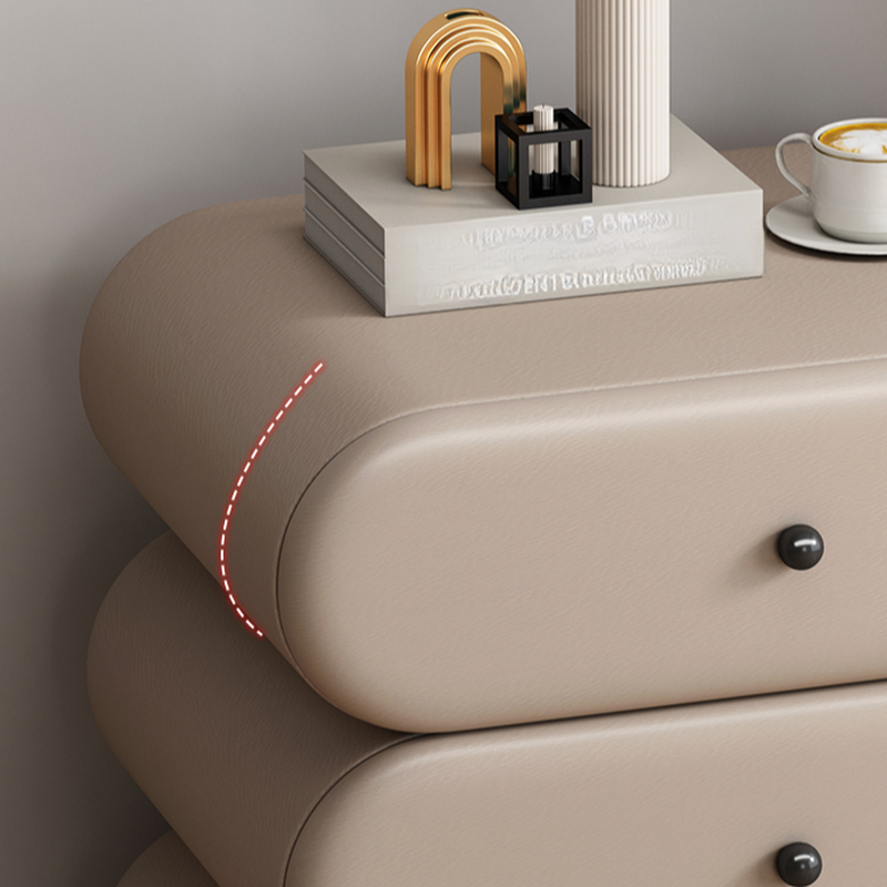 Old School 3-Tier Pleather Countertop Drawer Storage Nightstand - image 17