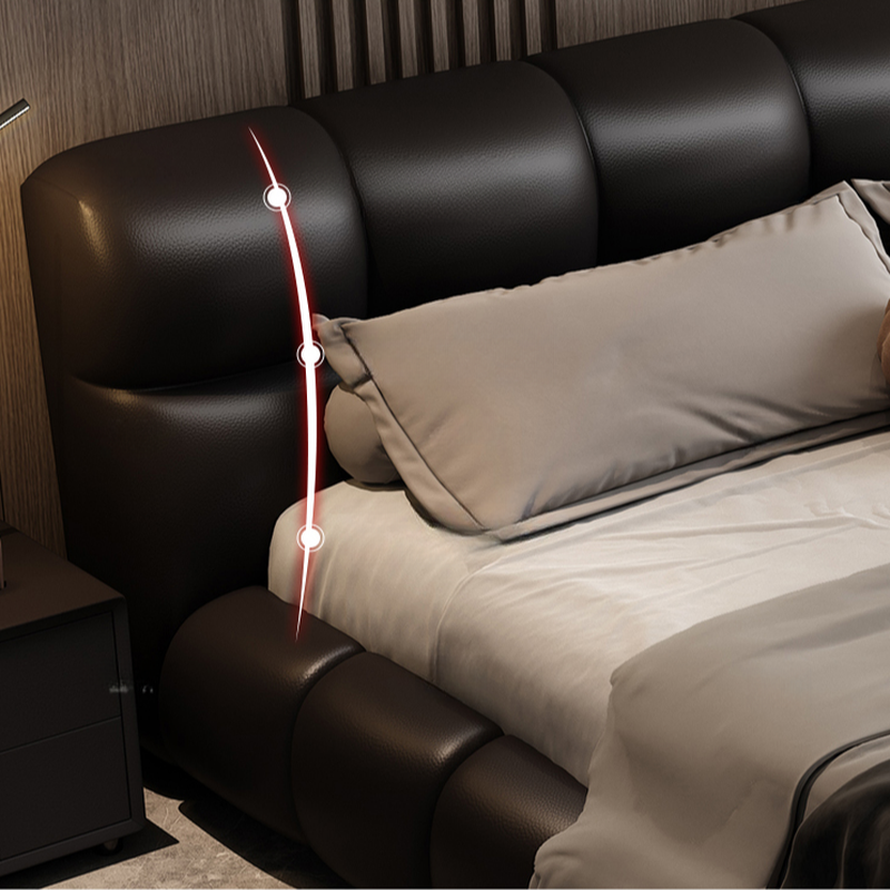 Tool-Free Assembly Padded Frame Rectangle Genuine Leather Solid Color Sponge Pallet Bed Frame for Living Room, Lift Up Storage Included/Not Included - image 7