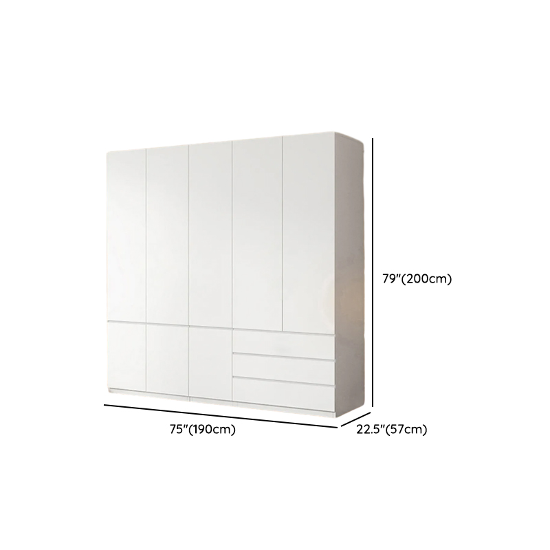 White Contemporary Alloy Cabinet Armoire with 3/6/9 Drawers, Flexible Shelf, and Hanging Rod - image 39