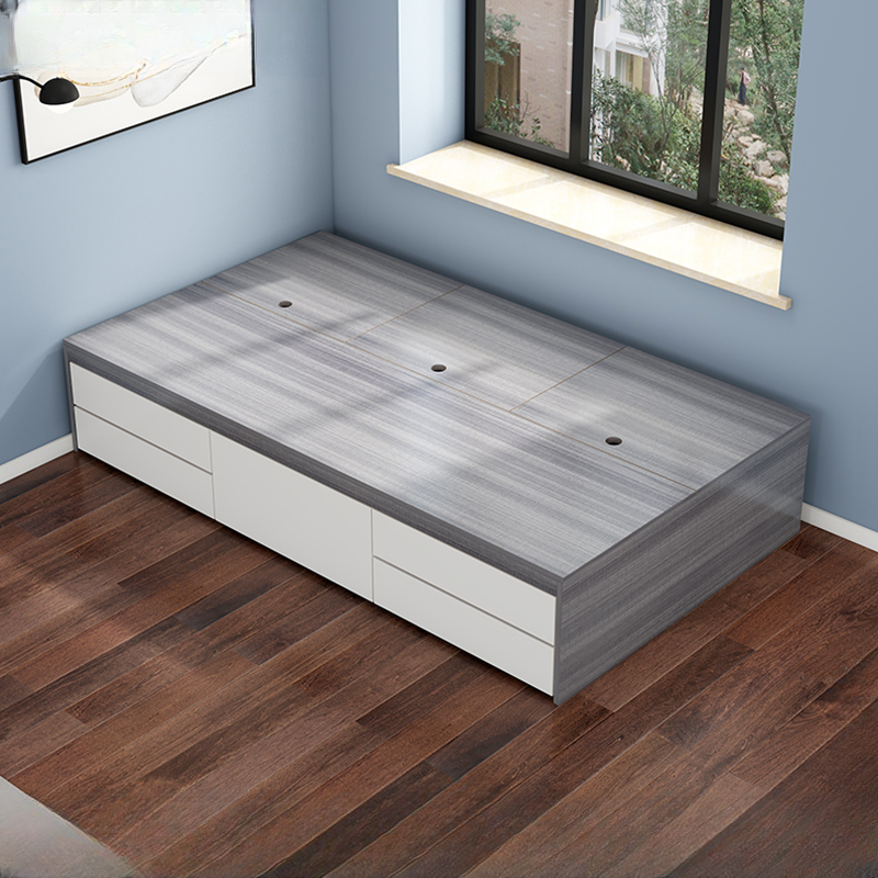 Trendy Oak Wood Tatami Bed Perfect for Living Room Use