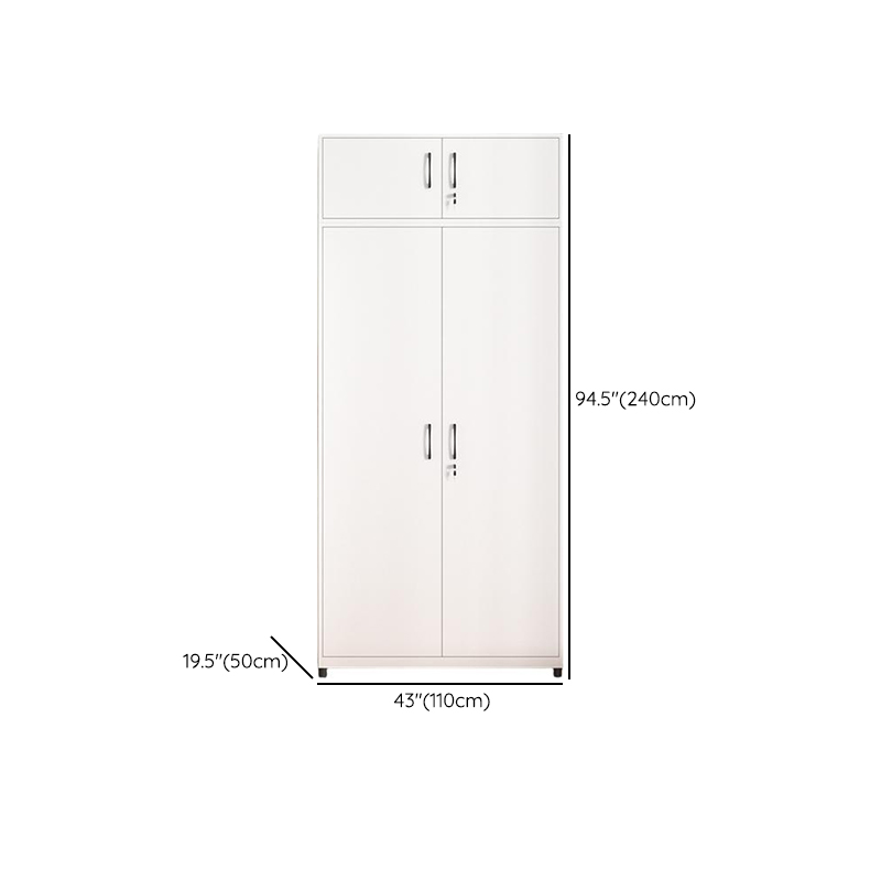 White Modish Steel Independent Armoire Cabinet with Adaptable Shelf, Soft Close Door, and Clothing Rod - image 24