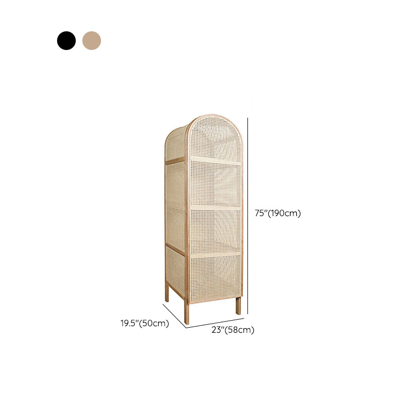Wood Framed Rattan Arched Armoire Cabinet in a Contemporary Style, 2-Drawer Included/Not Included - image 12