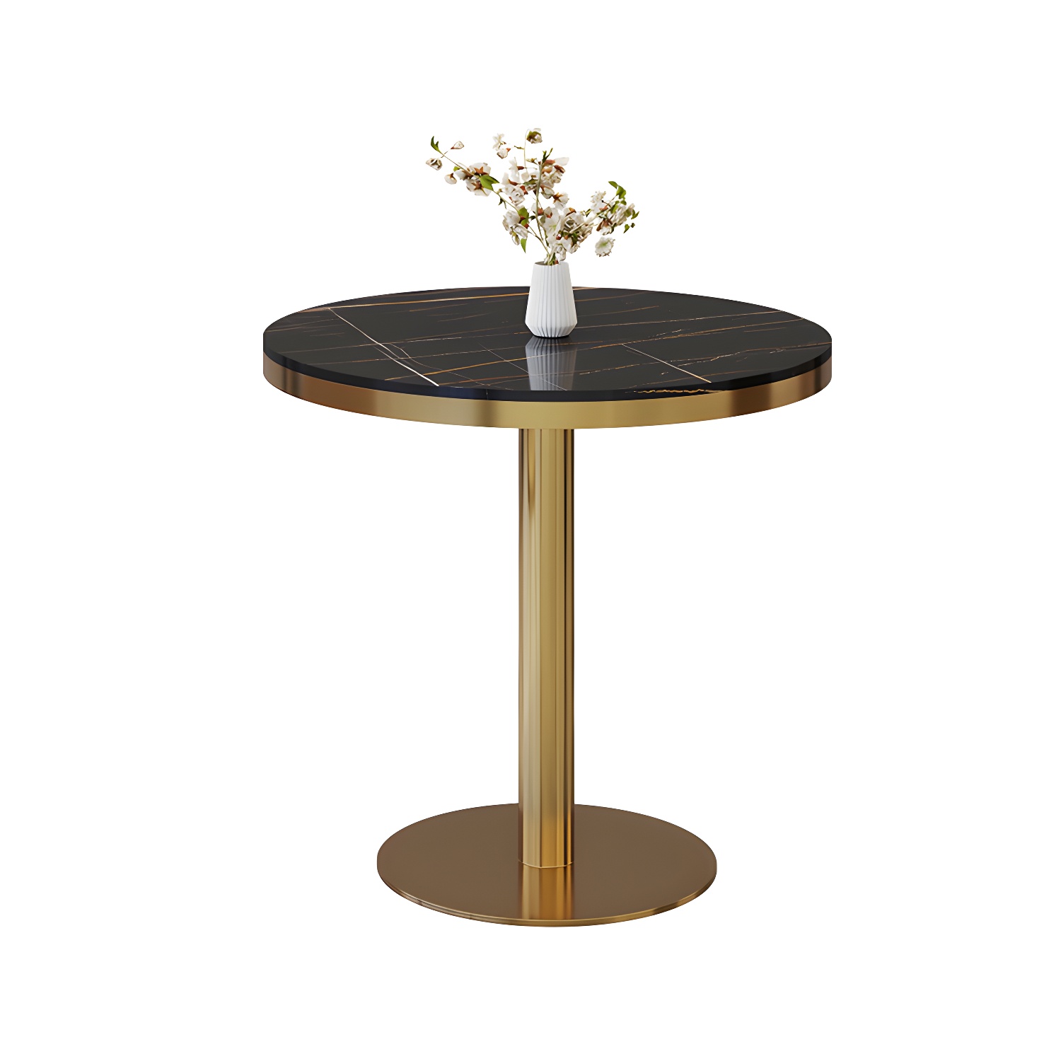 Sintered Stone Dining Table Traditional Luxury Dining Table with Gold Base