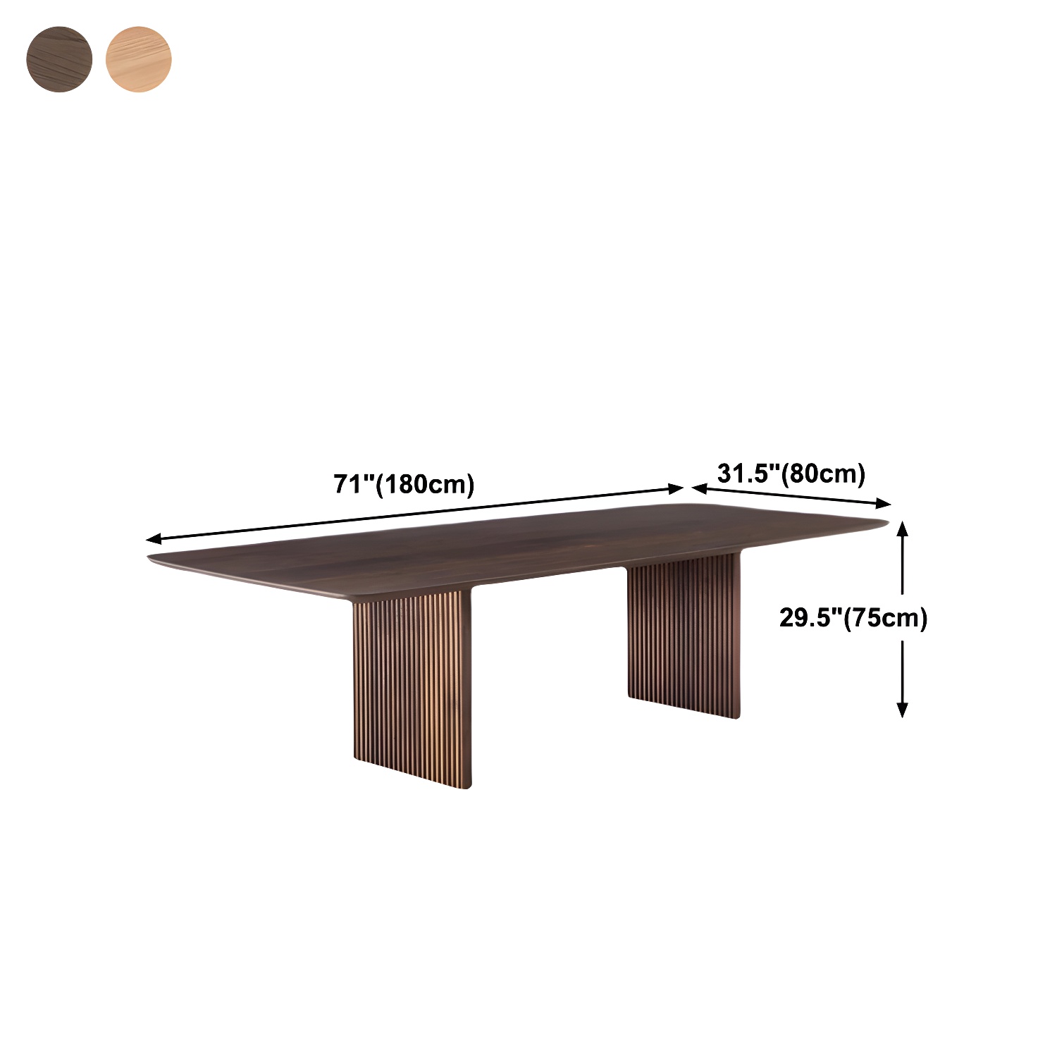 Pine Solid Wood Dining Site Table Modern Rectangle Double Pedestal Dining Table - image 14