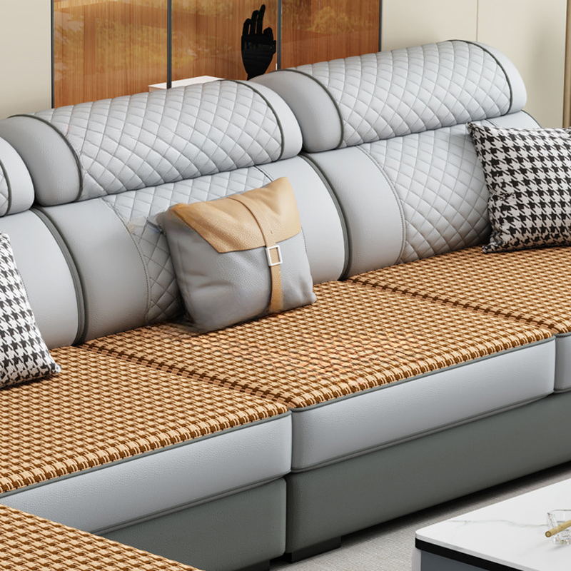 Modern Simple Style Straight/L-Shape Horizontal/Reversible Sofa Couch/Sofa Chaise in Grey with Water-resistant and Pillow Top Arm, 2-piece/3 Pc - image 9