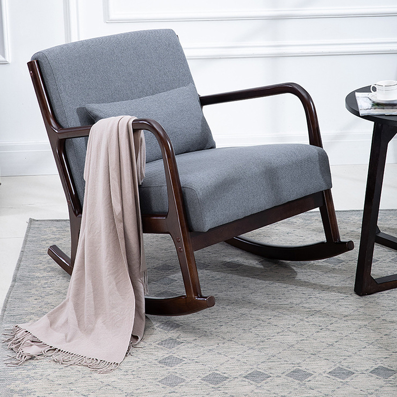 Casual Chalk/Cocoa/Azure Wood Rocking Chair Couch - image 14