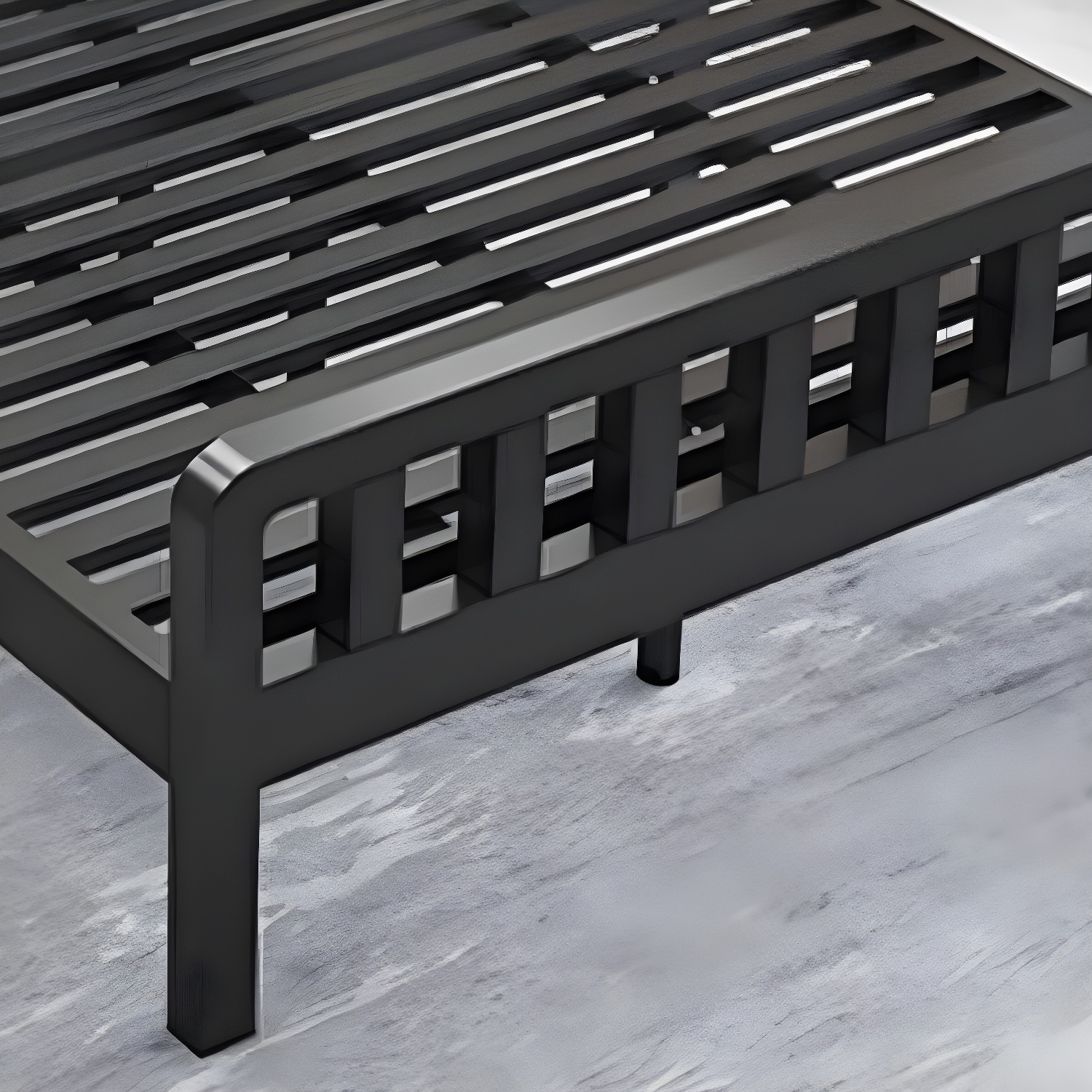 Contemporary Metal Bed Frame Solid Color Slat Bed with Custom Gold Legs - image 15