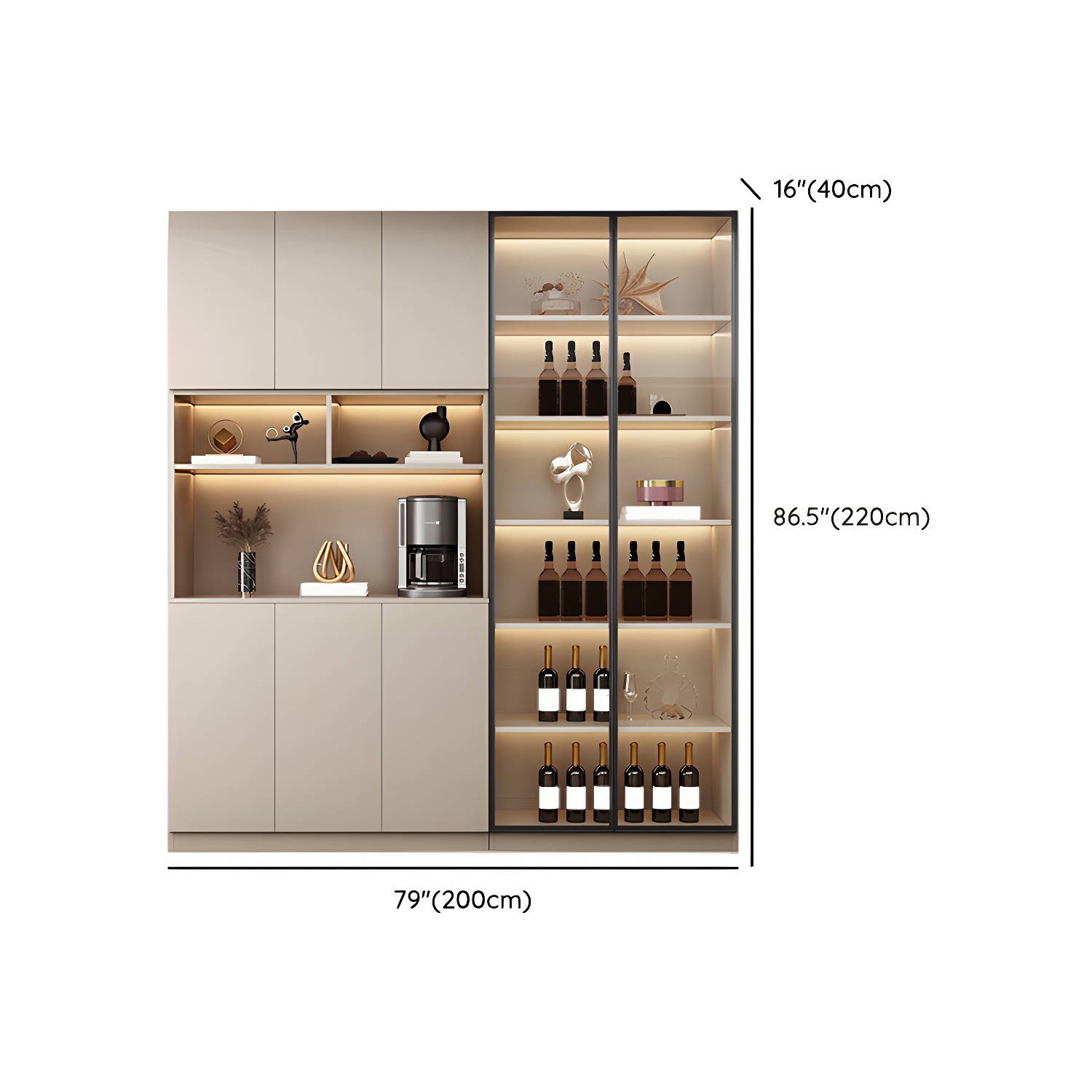 Modern Wood Cabinet with Glass Doors and Non-adjustable Shelves - image 17