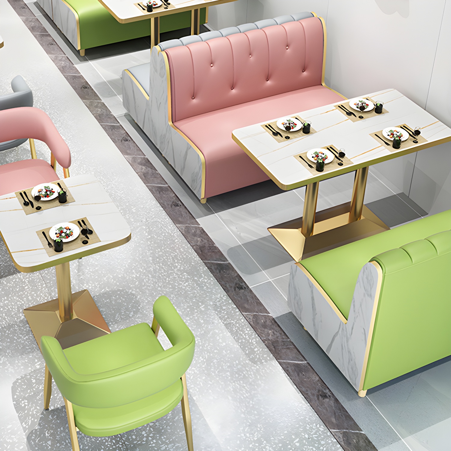 47.27"D x 25.59"W x 33.46"H Contemporary Glam 2-seat Sofa for Restaurant - image 8