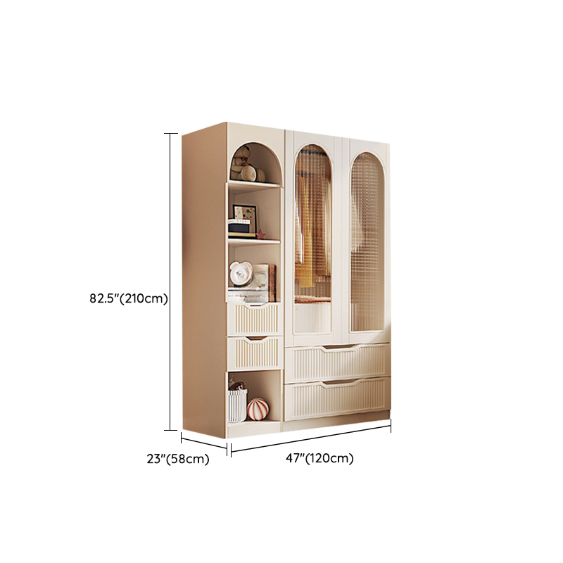 Chalk Almirah in Timber with Clothing Rod, 3 Cabinets/2 Cabinets and 5-Drawer/4-Drawer/3-Drawer in a Minimalist Style, 3-Shelf/2-Shelf Included/Not Included - image 26