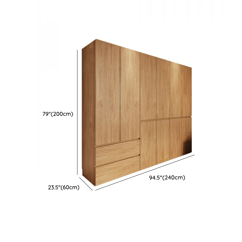Wood Grain Minimalist Laminate Independent Wardrobe Closet with Soft Close Drawer, Soft Close Door, and Interior Shelves - image 19