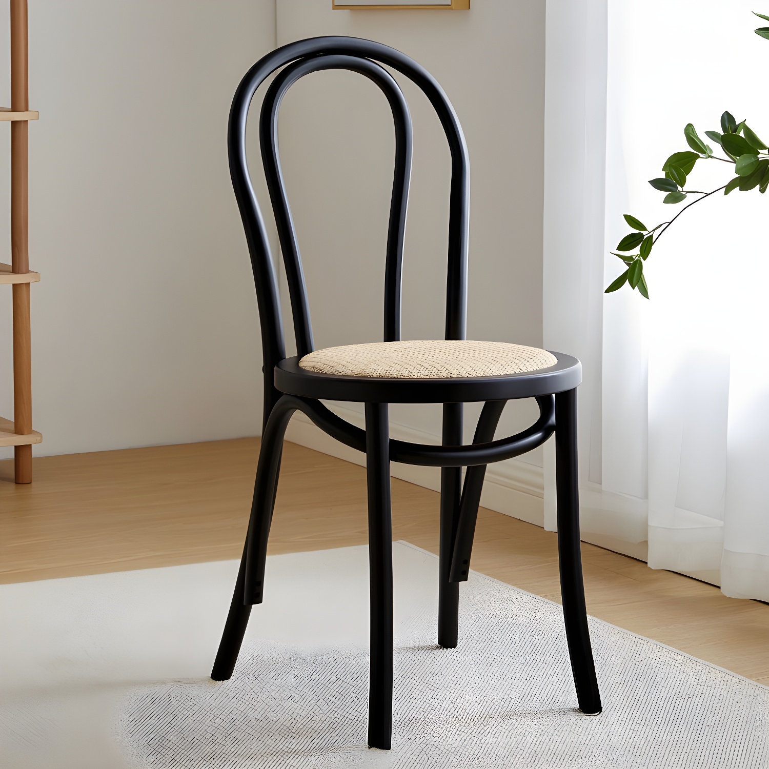 Scandinavian Wooden Side Chair with Standard Height and Armless Design - image 3