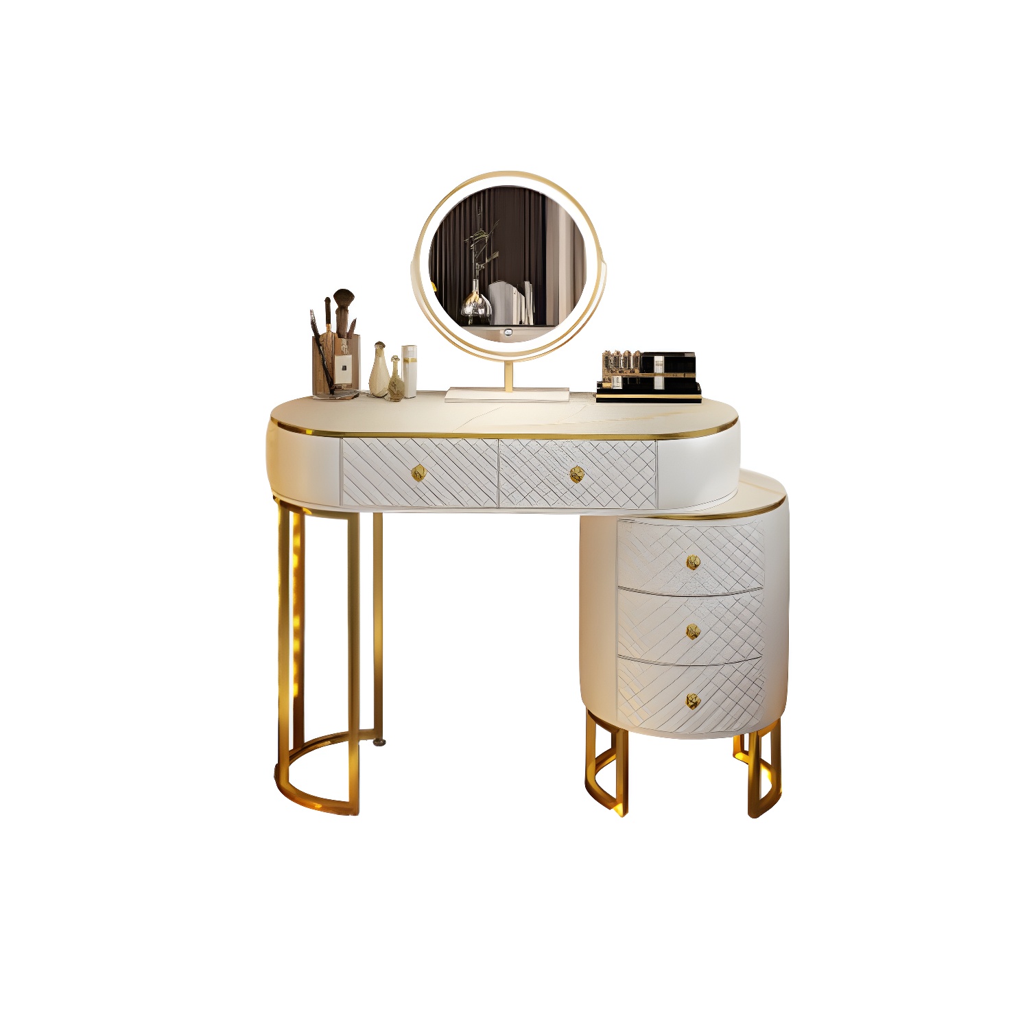 Scandinavian Wooden Vanity Dressing Table 29.9" H Bedroom Makeup Counter with Drawer - image 14