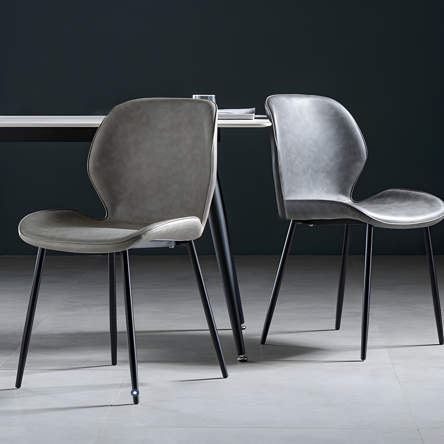 Scandinavian Leather Home Side Chair Matte Finish Wingback Dining Chair (Set of 2) - image 13