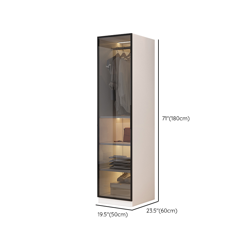 Trendy Vitreous Unfixed Wardrobe Armoire with Soft Close Door, Interior Shelves, Clothing Rod, and Articulated Mechanism - image 13