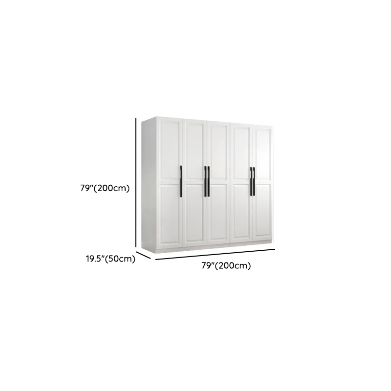 Chalk Modish Wood Wardrobe Closet with Soft Close Drawer, Soft Close Door, Interior Shelves, and Clothing Rod - image 9