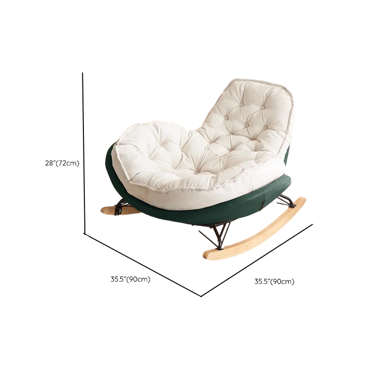 Modish Rocking Couch Chair with Spindle Back, Flannel Upholstery, Padded Design, Rear Support, and Stationary Base - image 17