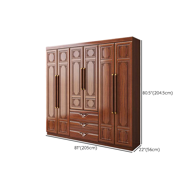 Sepia Modish Wooden Armoire Cabinet with Soft Close Drawer, Soft Close Door, Interior Shelves, and Clothing Rod - image 13