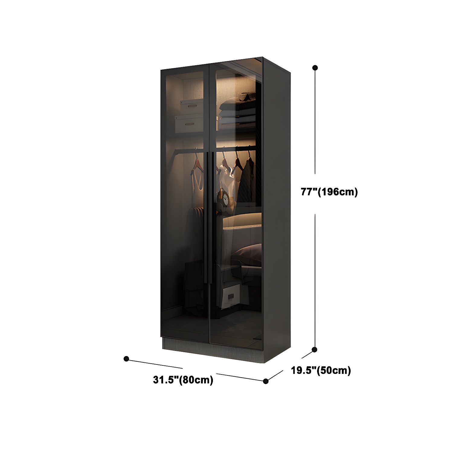 Contemporary Glass Wardrobe Soft Close Door Wardrobe Closet for Bedroom - image 16
