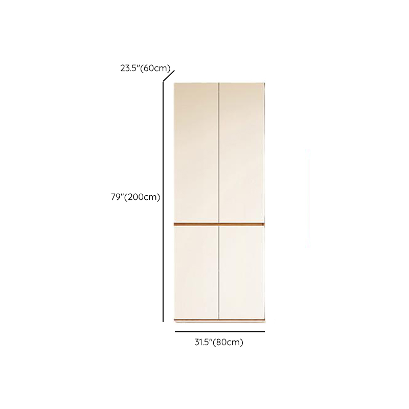 White Minimalist Manufactured Wood Wardrobe Closet with 2 Drawers, Soft Close Door, Interior Shelves, and Clothing Rod - image 17