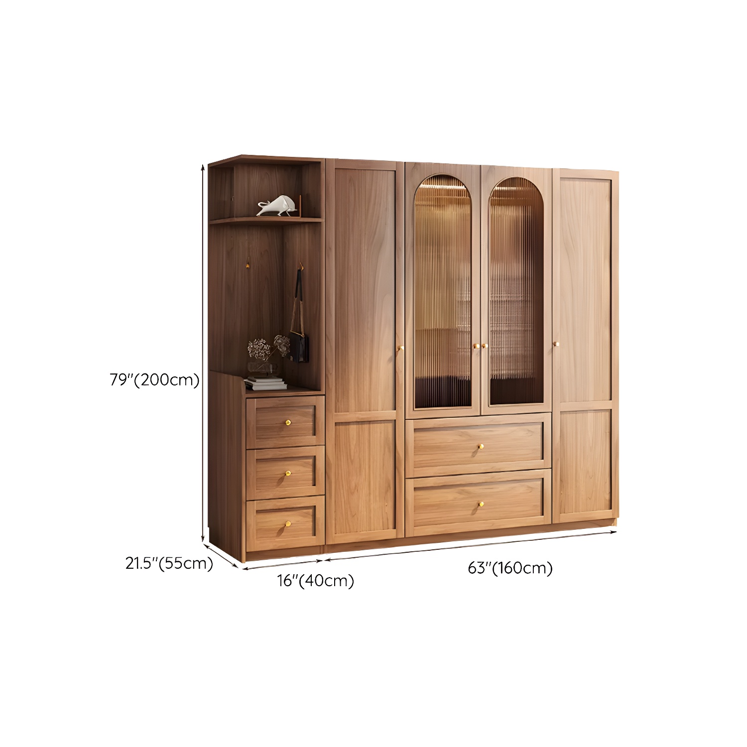 Fashionable Natural Wood Wardrobe Armoire for Stylish Closet Organization - image 23