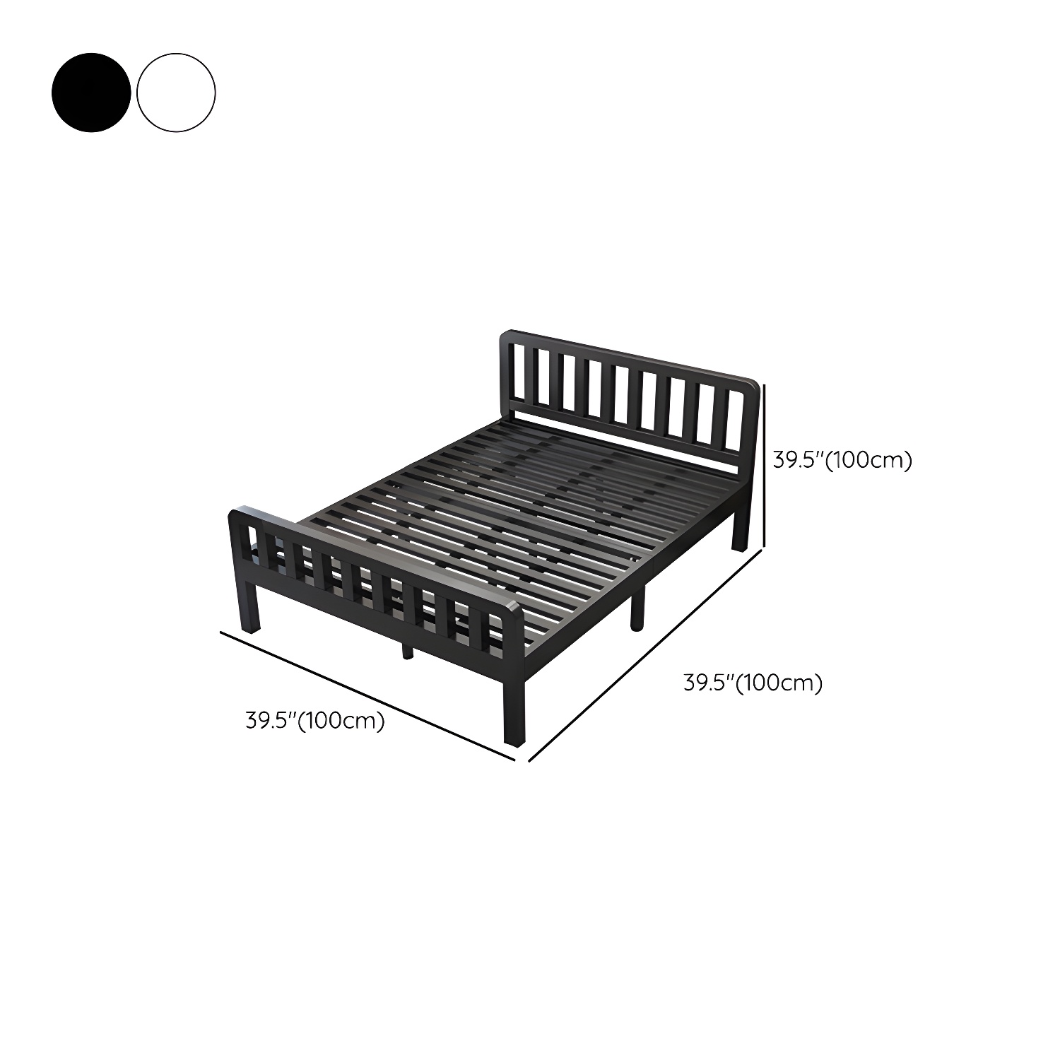 Contemporary Metal Bed Frame Solid Color Slat Bed with Custom Gold Legs - image 18