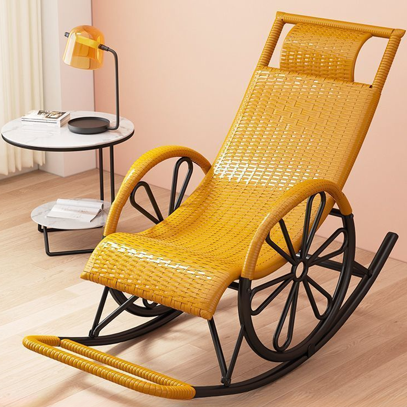 Craftsman Cane Porch Rocker with Round Arm - image 11