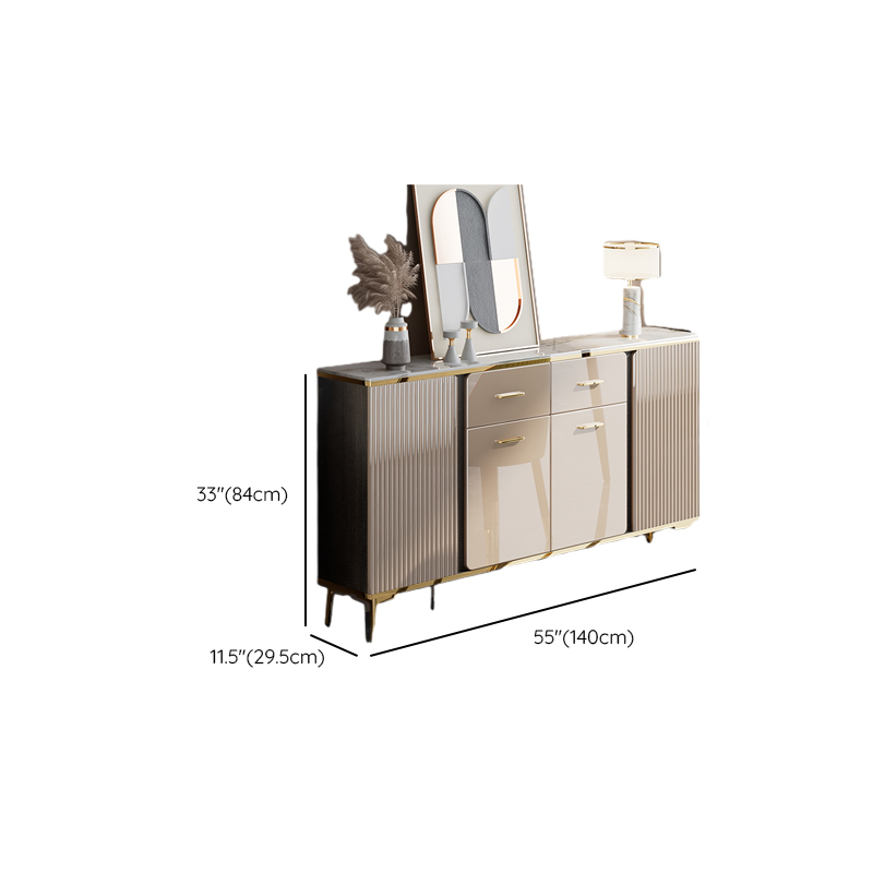 Luxury Off White Sideboard with Faux Marble Countertop and Standalone Design - image 22
