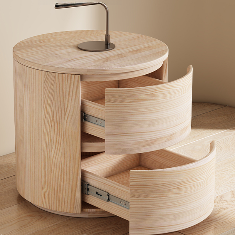 Modish 2 Tiers Drawer Storage Bedside Table with Solid Wood Countertop - image 22