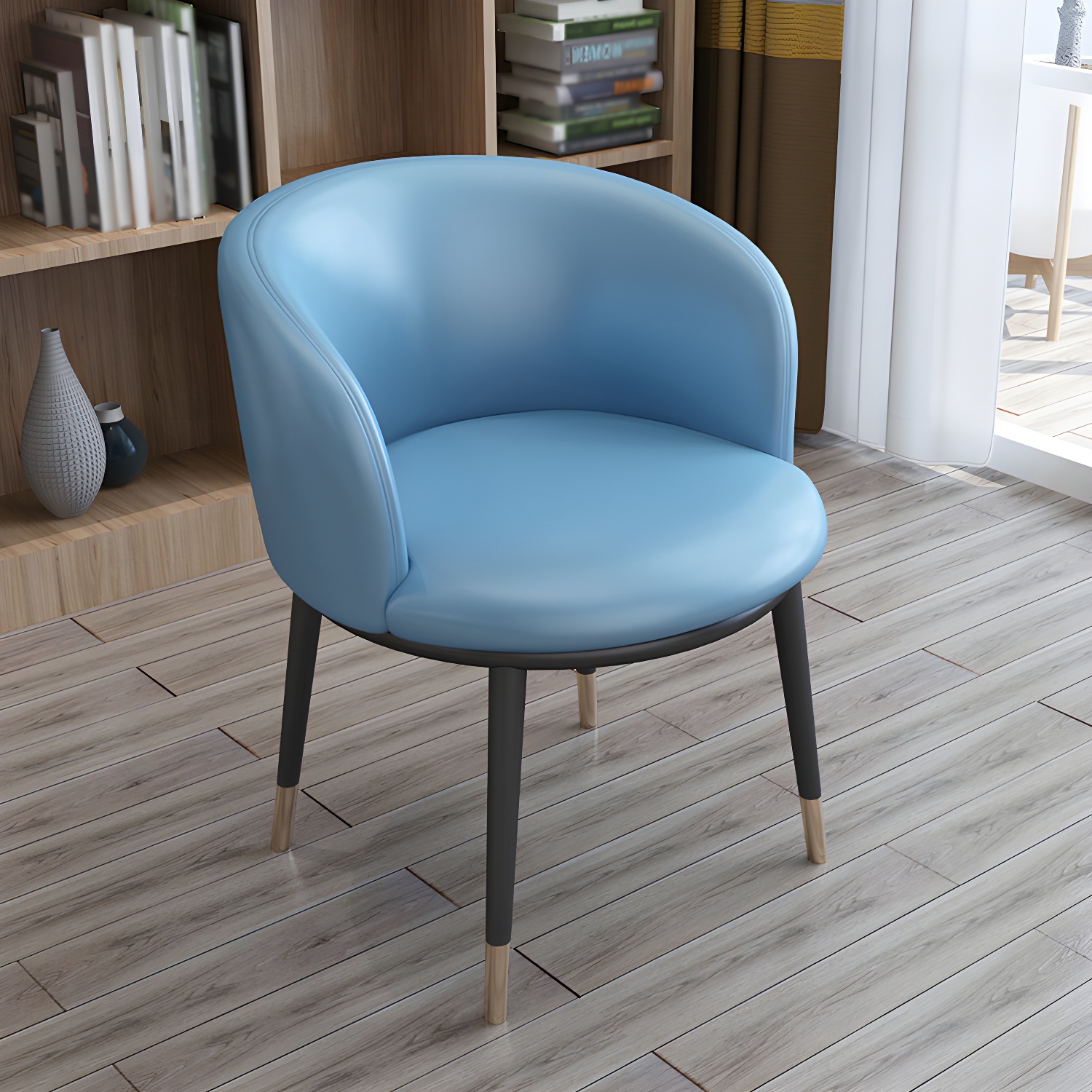 Faux Leather Contemporary Dining Chair with 4 Legs Matte Finish Solid Back Chair - image 17