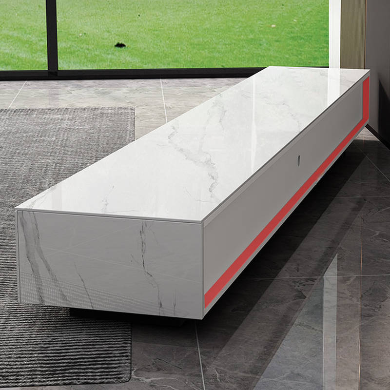 Rectangular TV Stand for Drawing Room with Light and Door - image 12