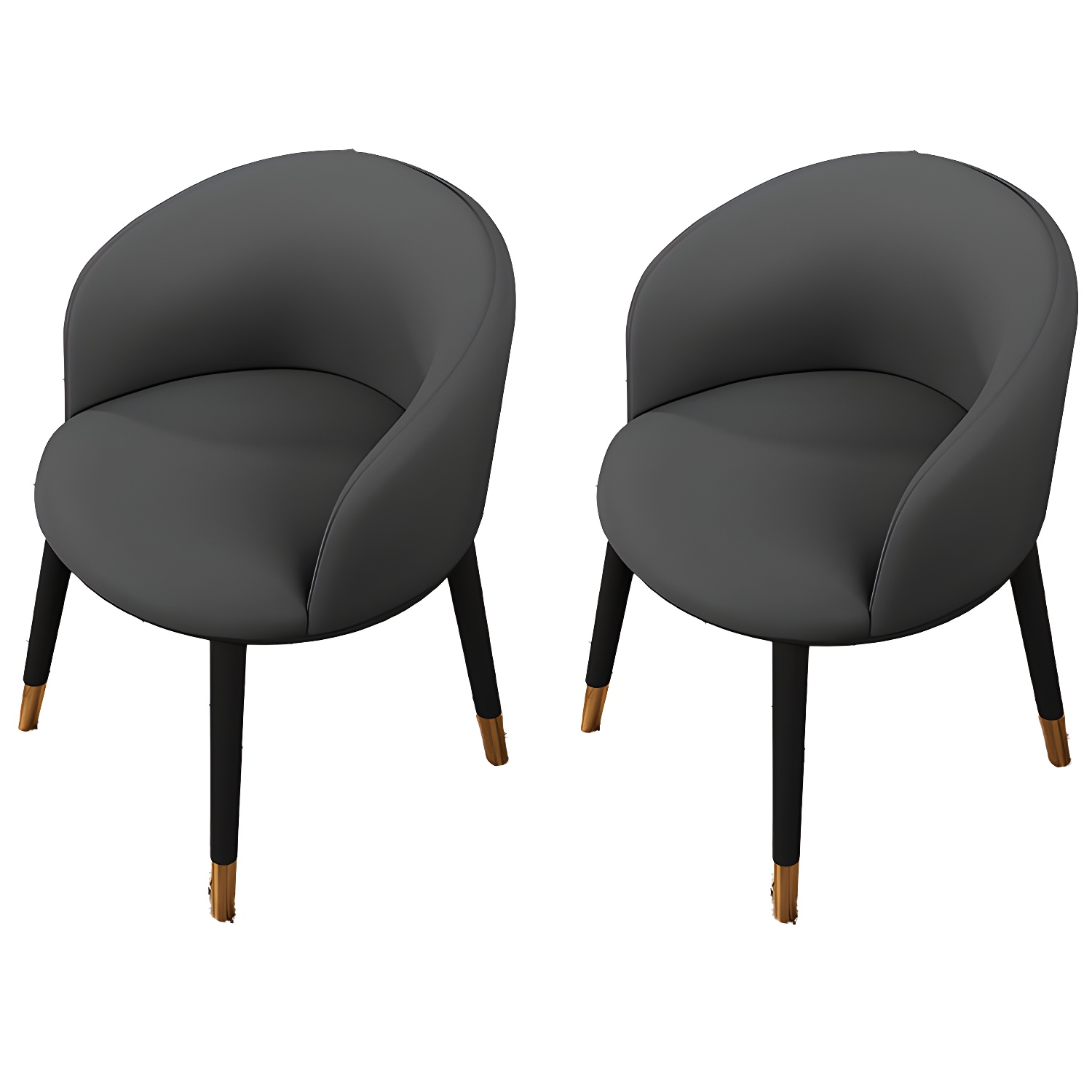 Contemporary Leather Home Arm Chair Solid Back Matte Finish Dining Chair - image 18