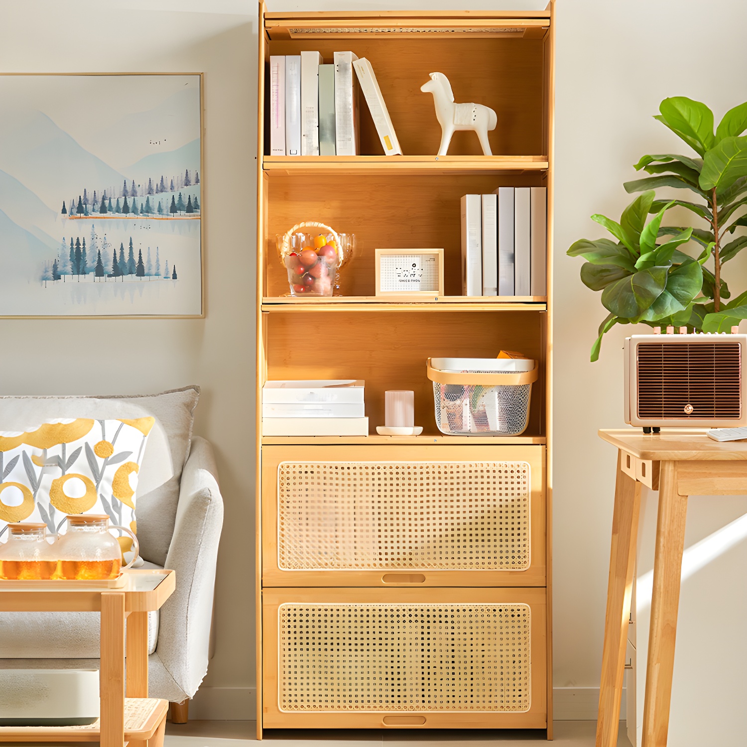 Minimalistic Solid Wood Accent Cabinet Rectangle Storage Cabinet - image 5